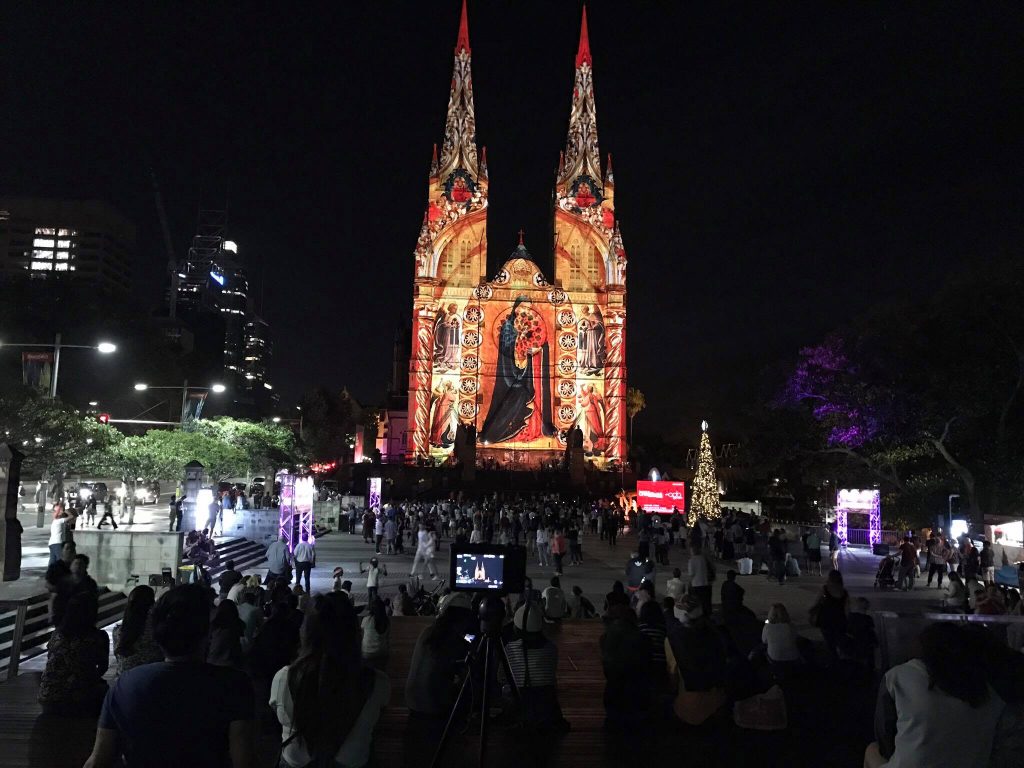 004- Lights of Christmas in Sydney St Mary's Cathedral 