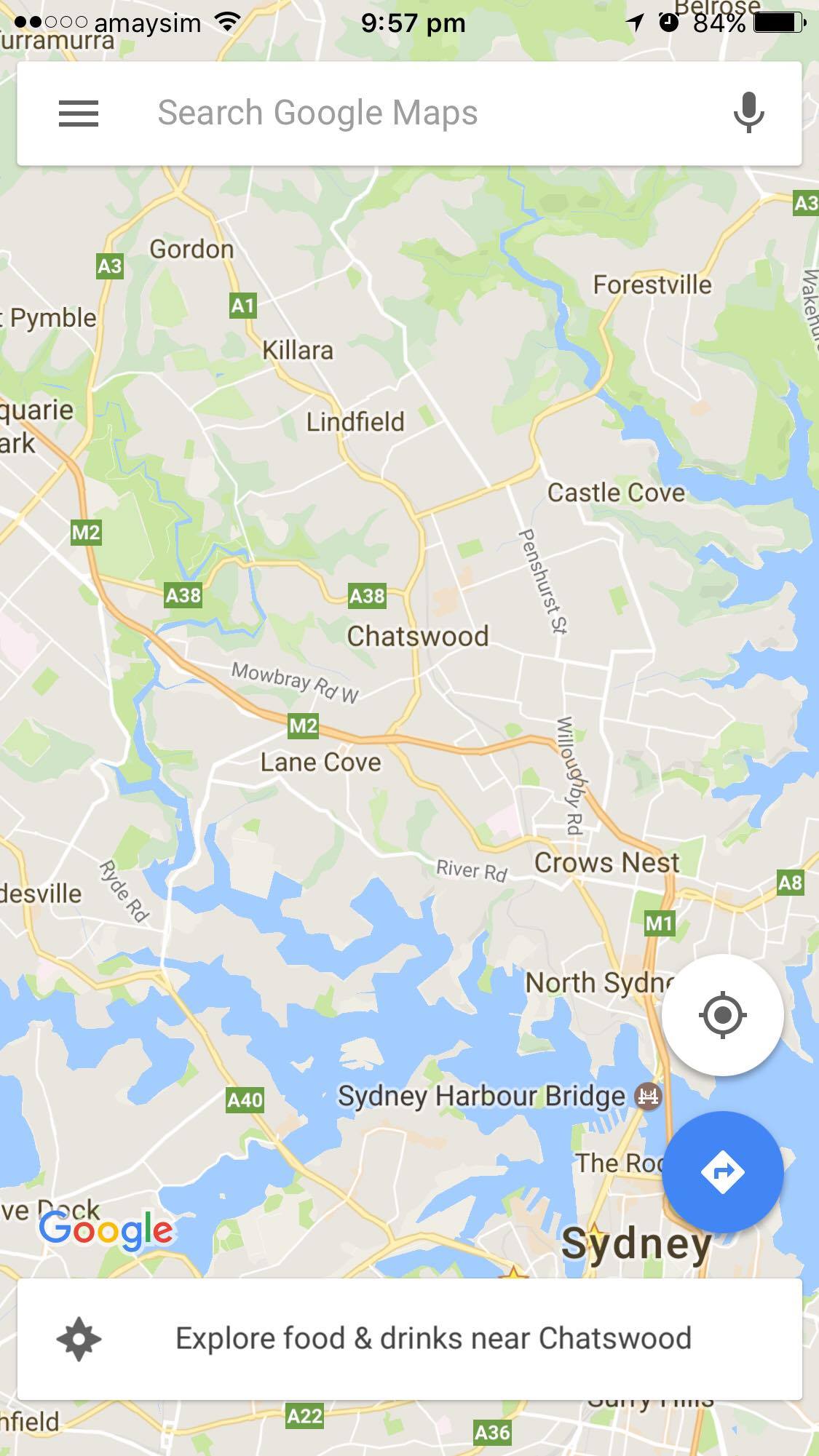 Google map วางแผน เดินทางใน Sydney